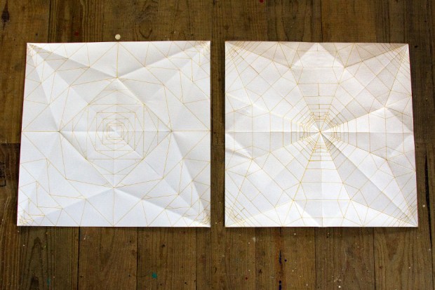 Mark King experiments with origami