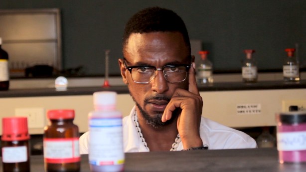 Art is Chemistry. Still shot of Adrian Green, image by Sky LARC