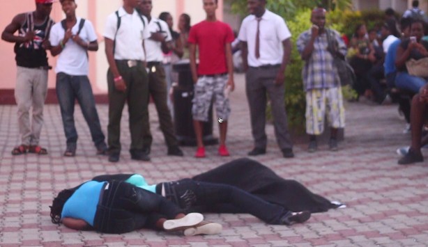 The group doing a performance dealing with the consequences of high unemployment rates. 