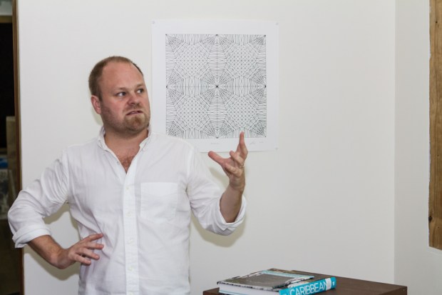 Chief curator at the Pérez Art Museum Miami, Tobias Ostrander, giving his presentation. Photo by Dondré Trotman.