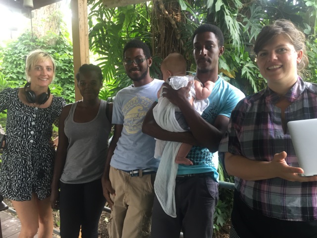 Members of the Fresh Milk Books team with Willoh, Halcyon and little Raphaela.