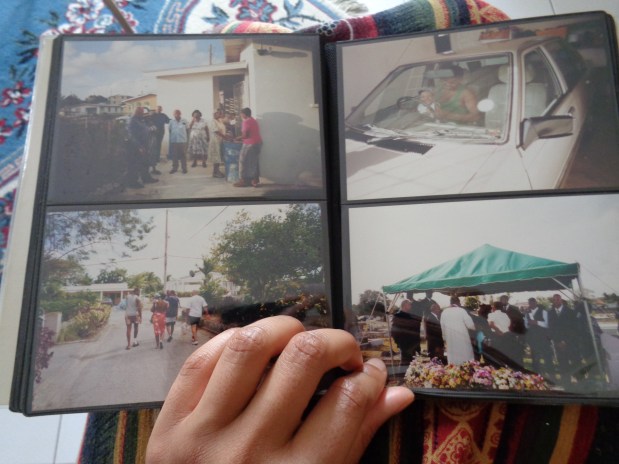 Looking through family photo albums